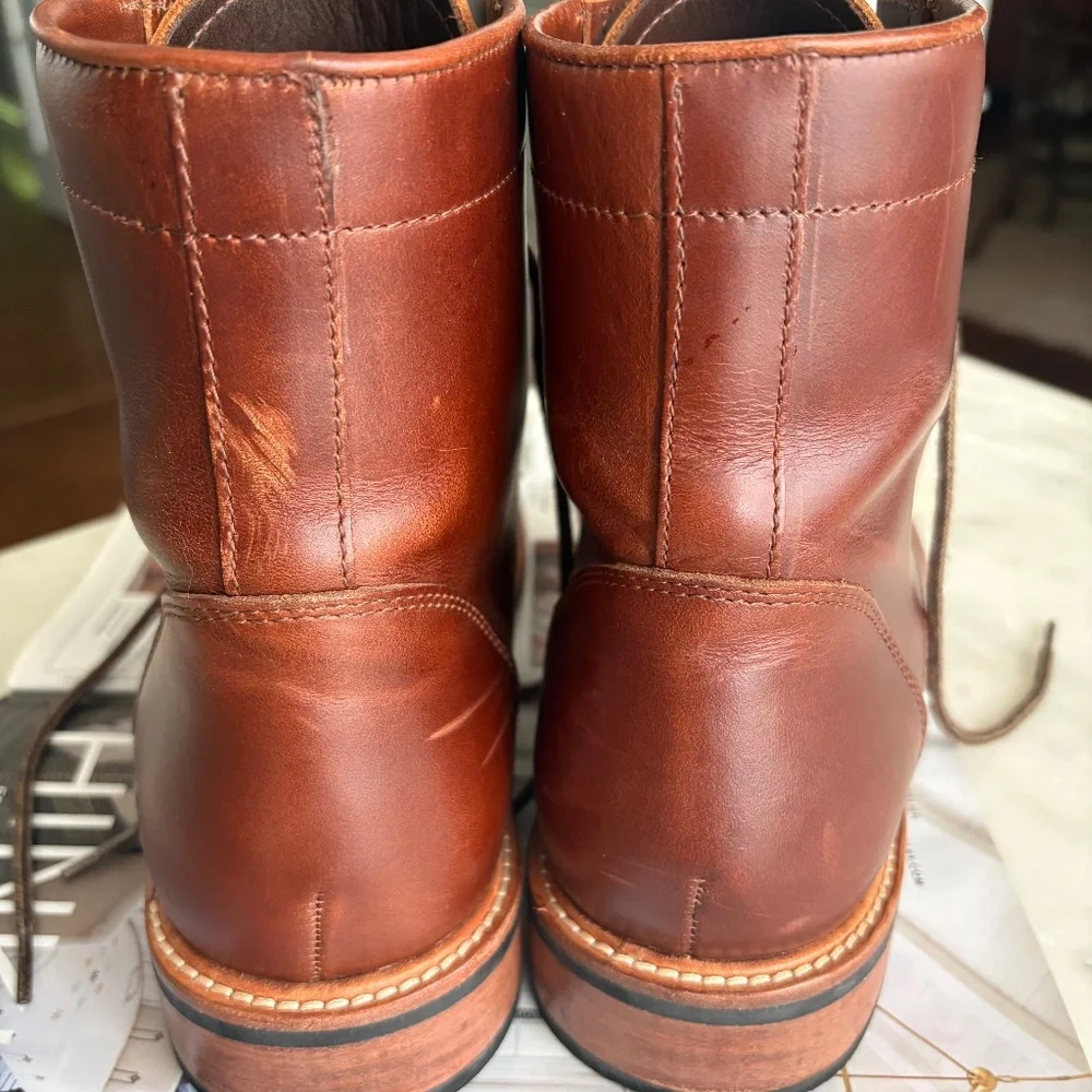 Nisolo Amalia Leather Combat Boots Brandy Size 10 - Picture 6 of 7